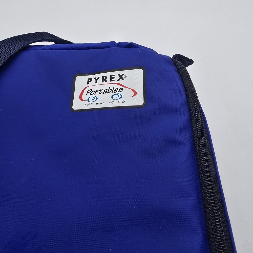 Pyrex Portables Blue Travel Carry Bag Insulated Case 16" X 10 X 2.5" Hot or Cold - Picture 5 of 8